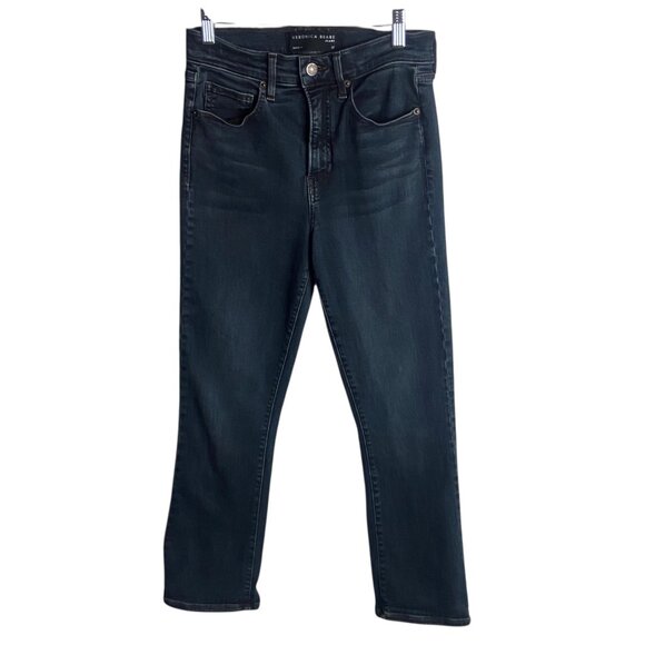 Veronica Beard Jeans Size 27 Carly Kick Flare High Rise Denim Dark Wash Cropped - Picture 1 of 8